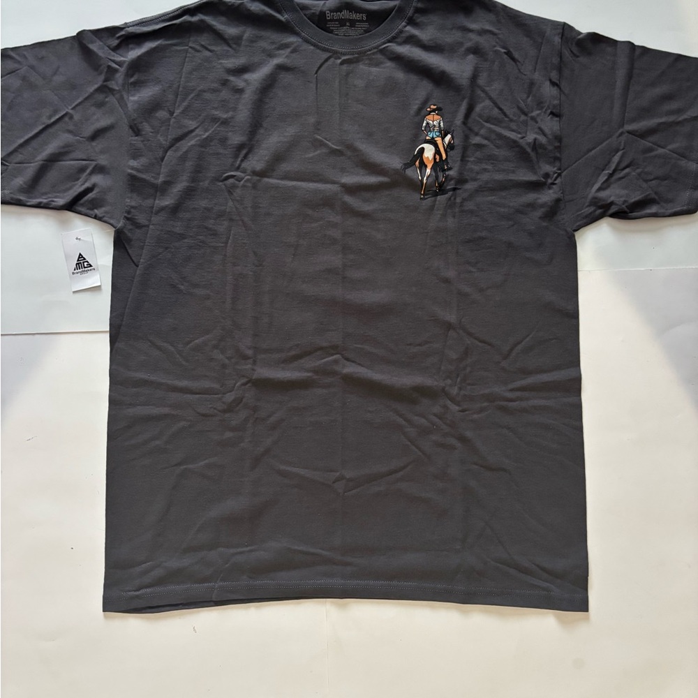 Men’s BrandMakers American Cowgirl T-Shirt - Size XL - Gray Color